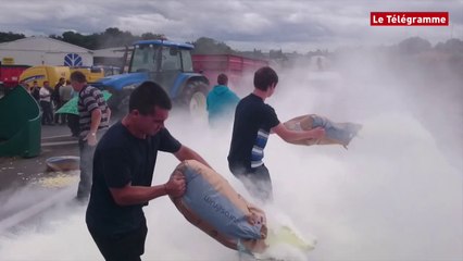 Guingamp. De la poudre de lait  sur la RN12