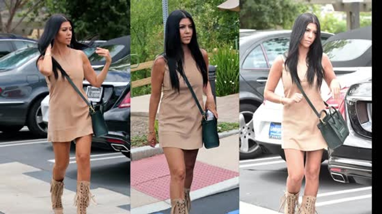 Kourtney Kardashian Shows Toned Legs On Family Lunch Date