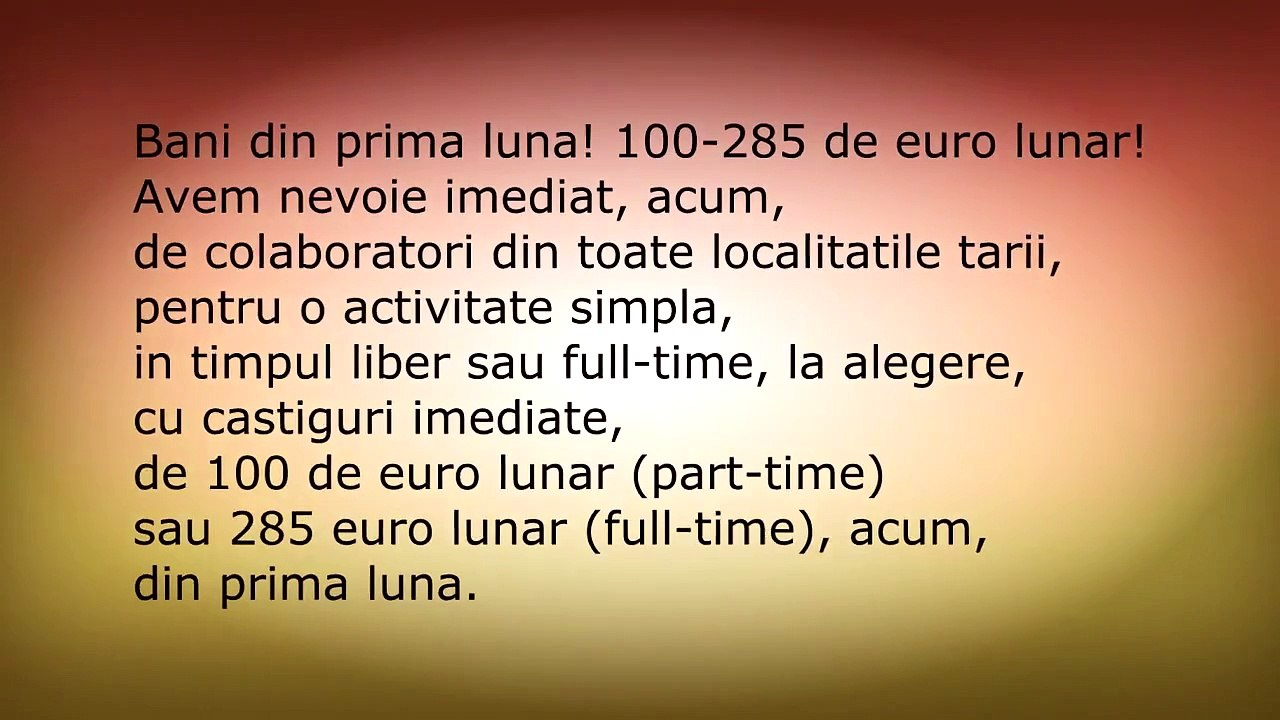 Job de acasa pentru toti romanii 2015