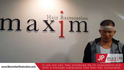 Hair Loss – Maxim Hair Restoration – Manila Testimonial