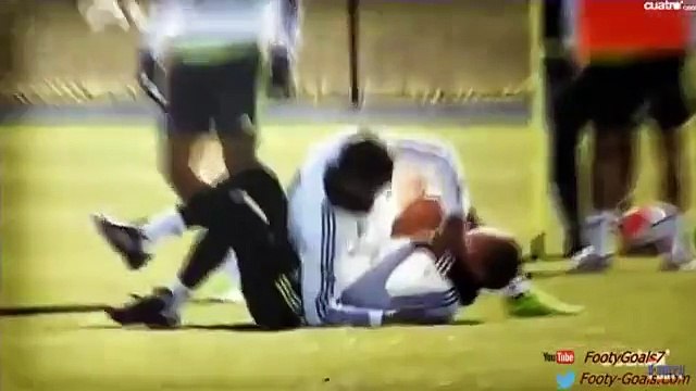 Cristiano Ronaldo joking with Pepe in Real Madrid training 2015