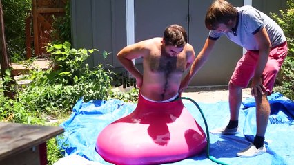 6ft Man in 6ft Giant Water Balloon - 4K Slow Mo