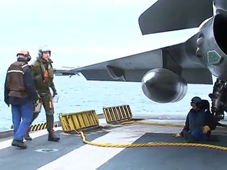 French navy flagship back in action