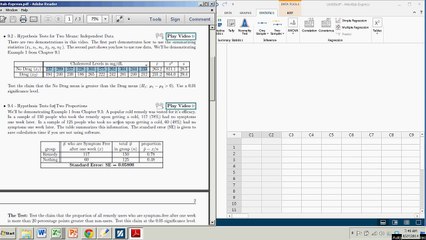 Hypothesis Test for Two Sample Means, Independent Data, with Minitab Express