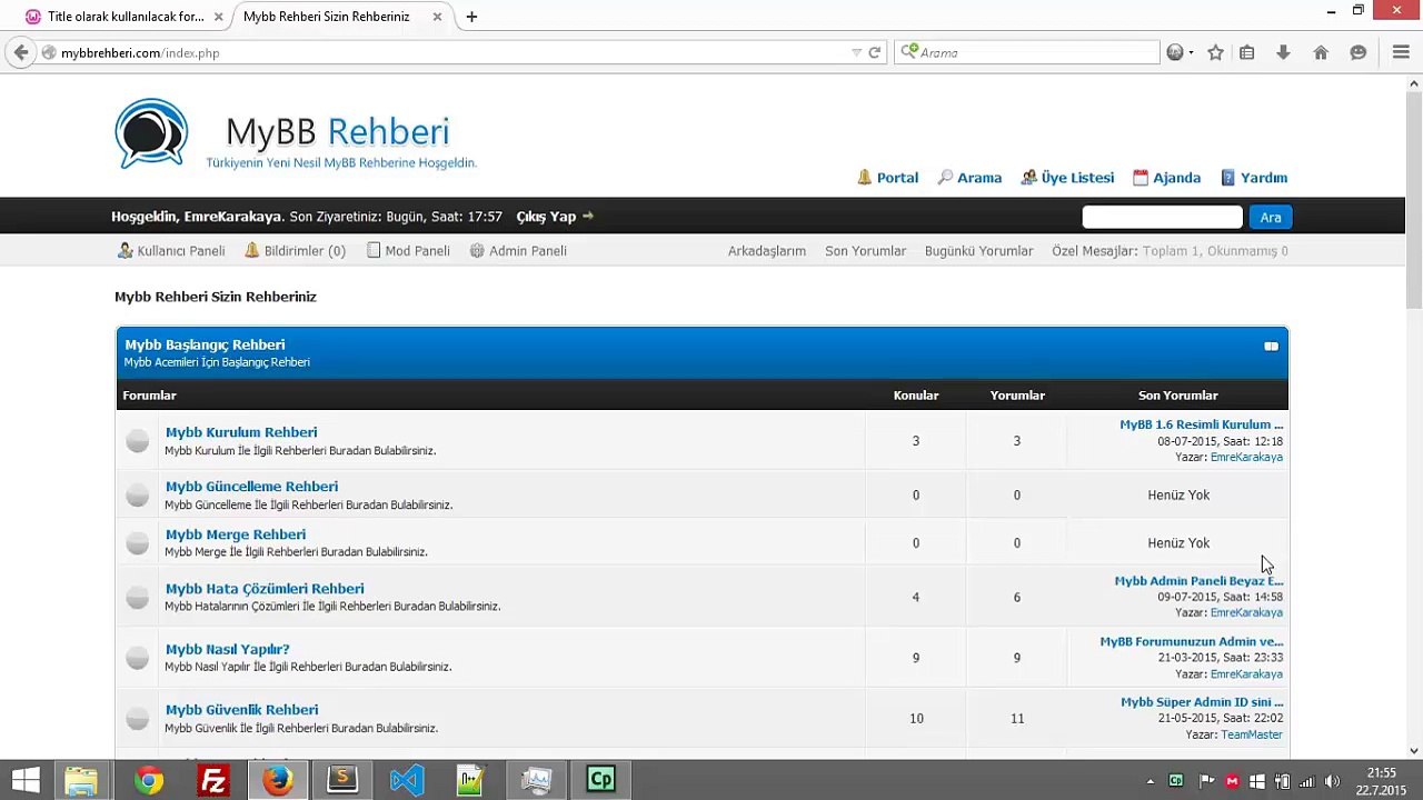 Mybb Admin Klasörü ve Config.php adının değiştirilmesi