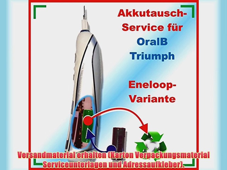 Akkutauschservice Premium Original gegen ENELOOP-AKKU- f?r alle alten OralB Triumph mit Display!