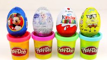 Spongebob kinder Surprise Eggs Play Doh Frozen Peppa Pig Mickey Mouse egg