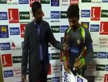 Ahmed Shehzad during the presentation ceremony man of the match