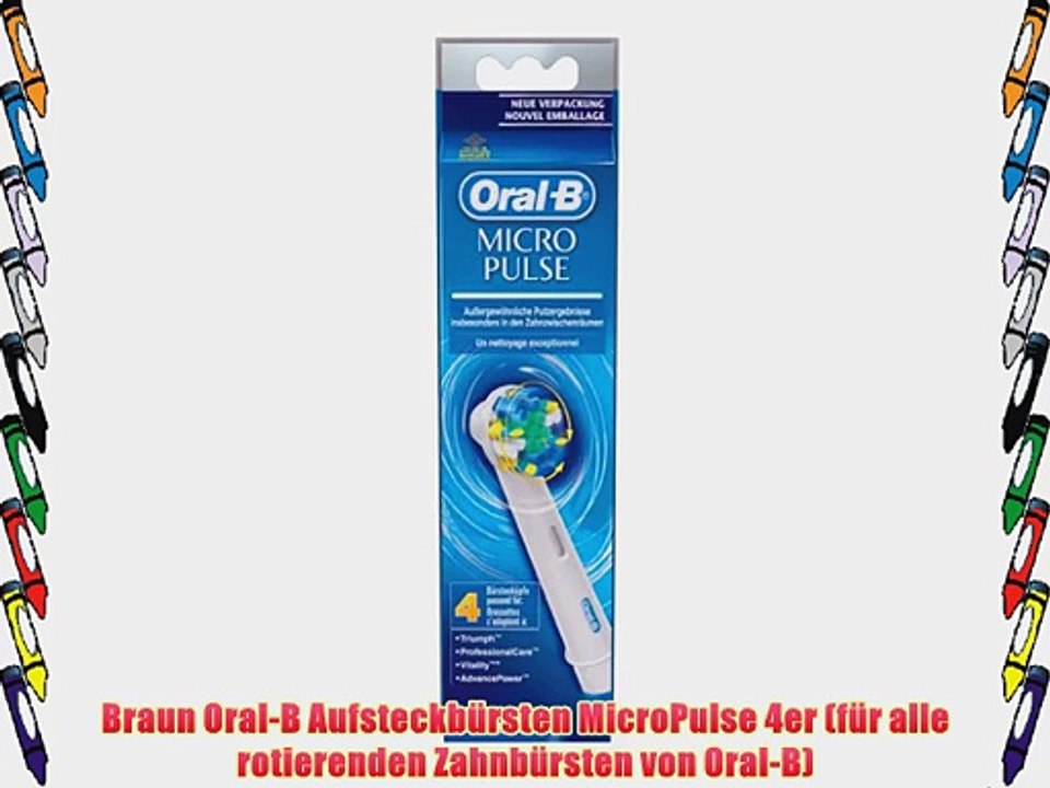 Braun Oral-B Aufsteckb?rsten MicroPulse 4er (f?r alle rotierenden Zahnb?rsten von Oral-B)