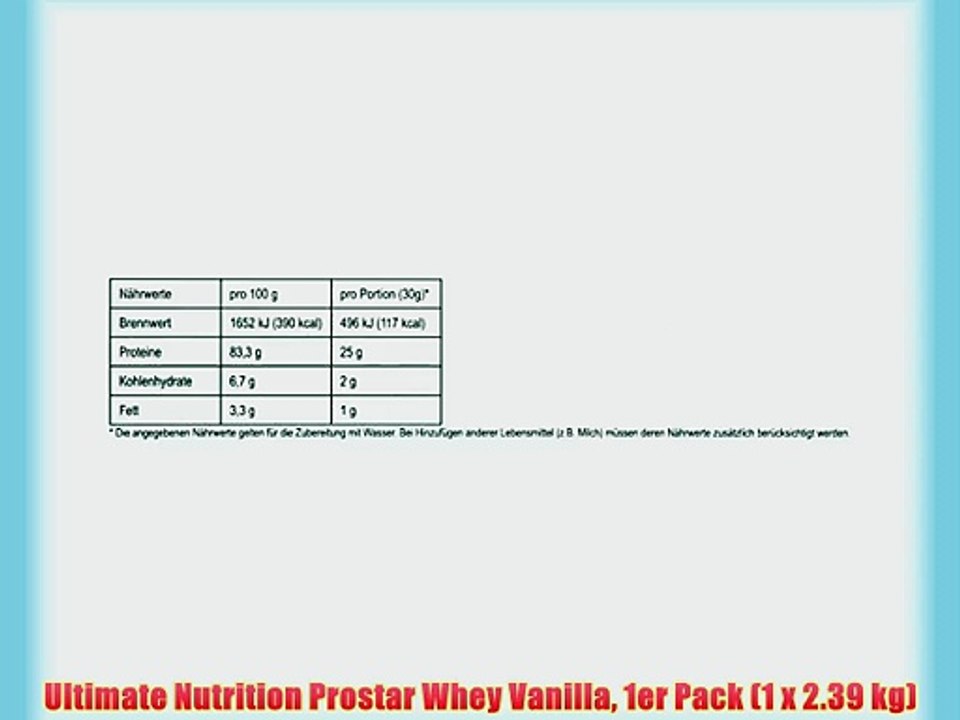 Ultimate Nutrition Prostar Whey Vanilla 1er Pack (1 x 2.39 kg)