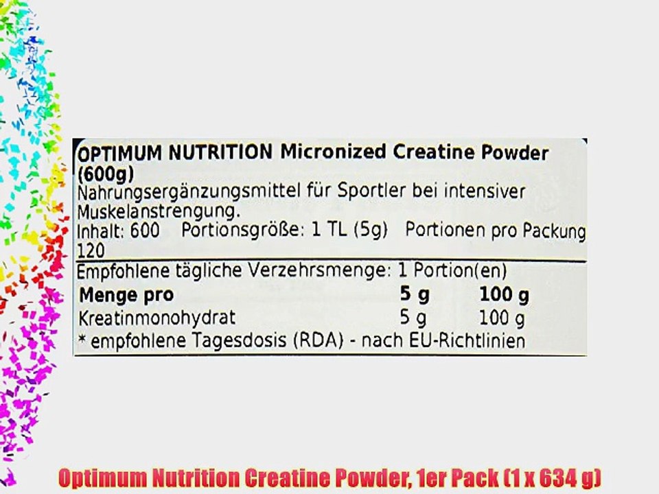 Optimum Nutrition Creatine Powder 1er Pack (1 x 634 g)