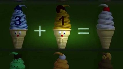 Learn Addition +1: Math Lesson with Ice Cream Cones for Children - YT