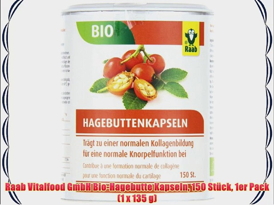 Raab Vitalfood GmbH Bio-Hagebutte Kapseln 150 St?ck 1er Pack (1 x 135 g)