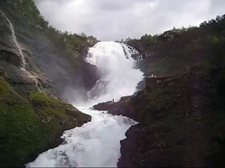 Kjosfossen Waterfall at Flam Railway,Norway