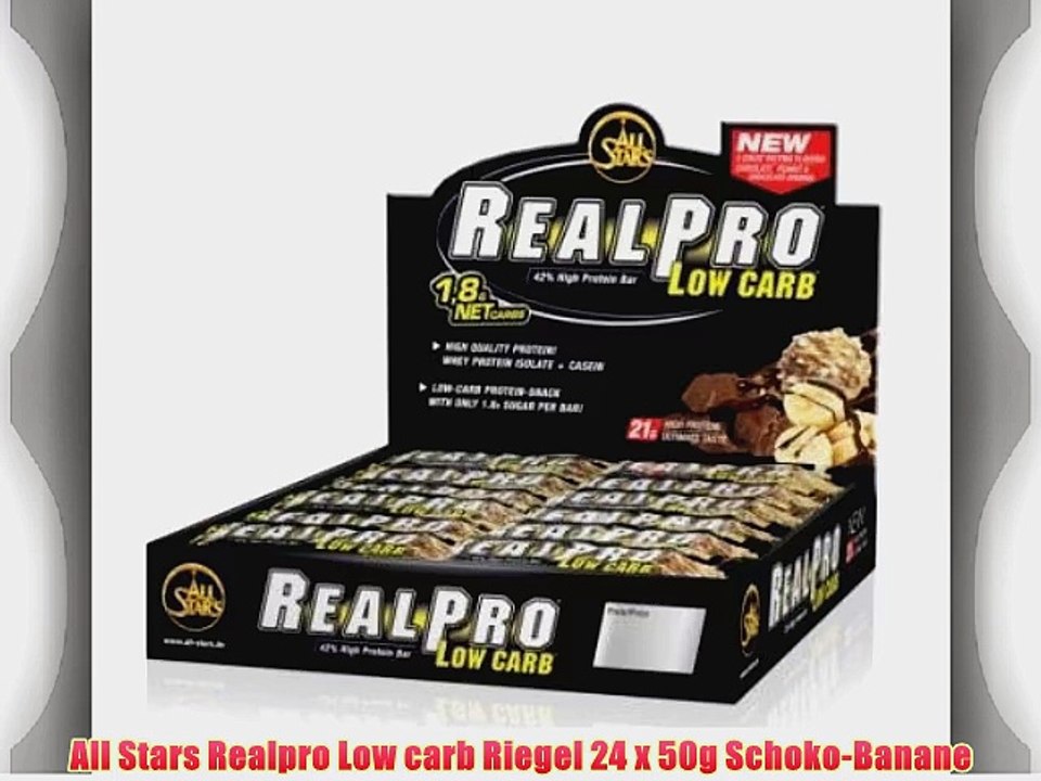 All Stars Realpro Low carb Riegel 24 x 50g Schoko-Banane