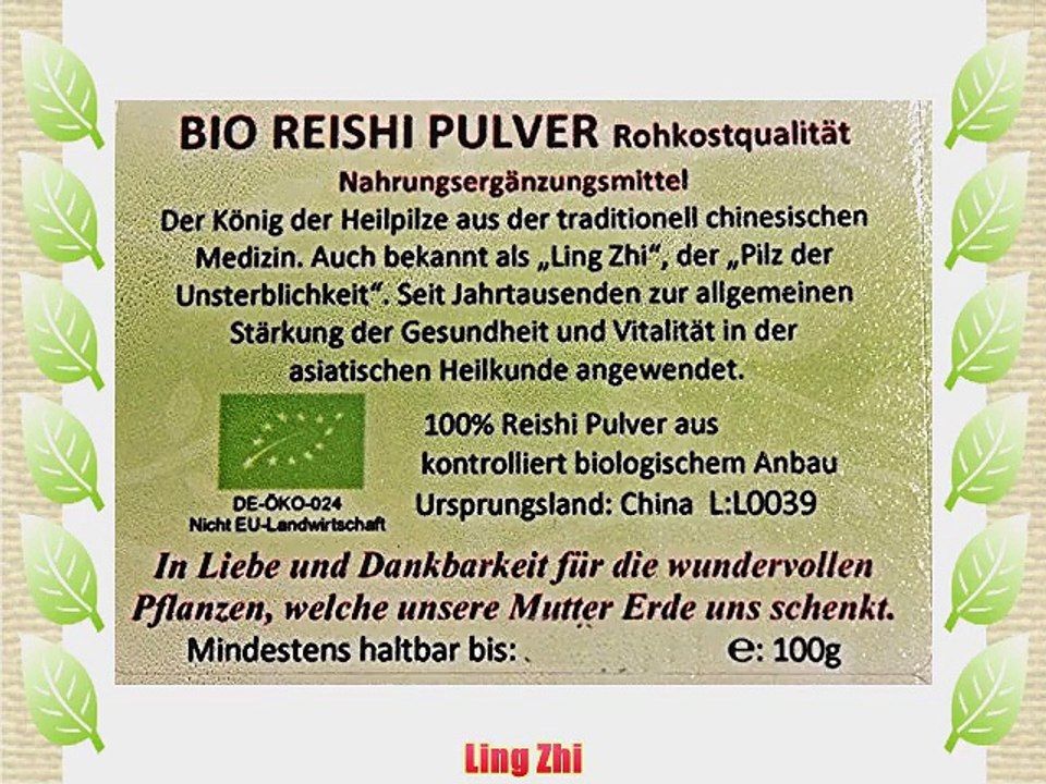 Regenbogenkreis Reishi Pulver Bio- und Rohkostqualit?t Dose 250g