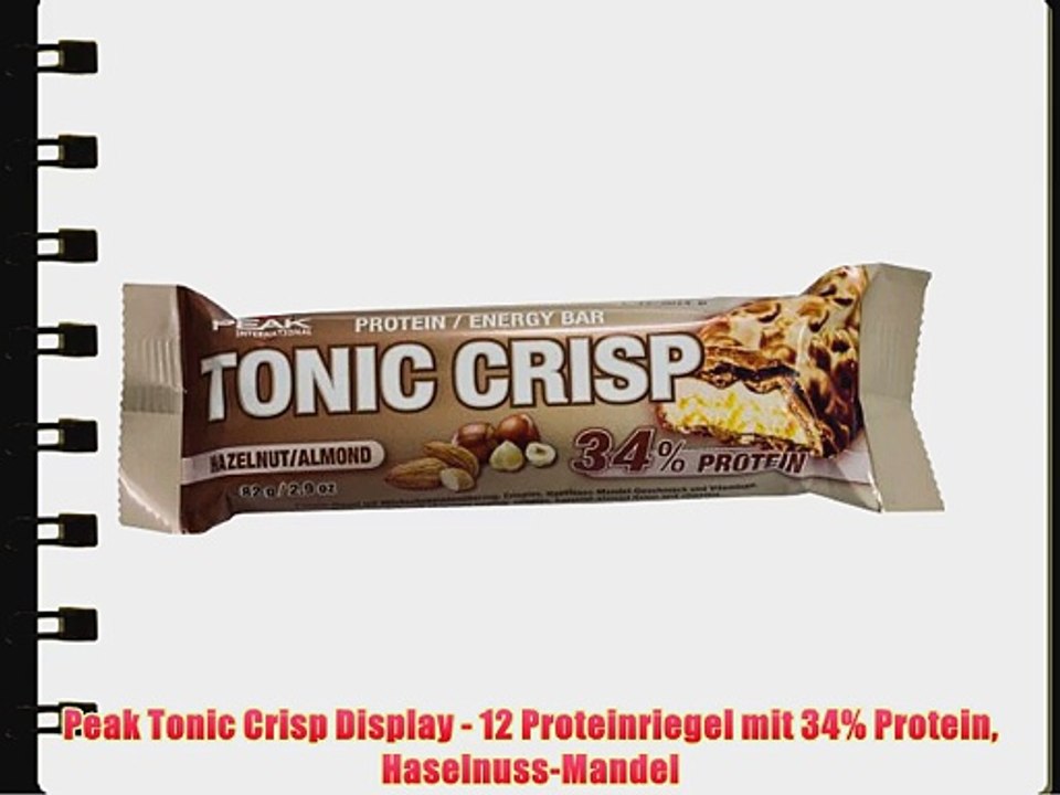 Peak Tonic Crisp Display - 12 Proteinriegel mit 34% Protein Haselnuss-Mandel