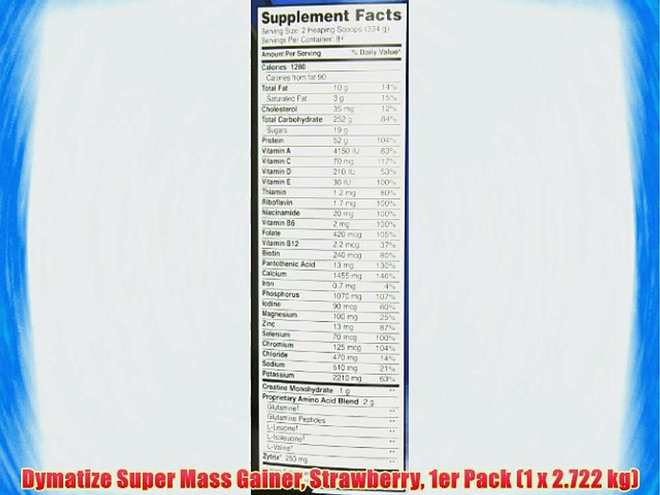 Dymatize Super Mass Gainer Strawberry 1er Pack (1 x 2.722 kg)