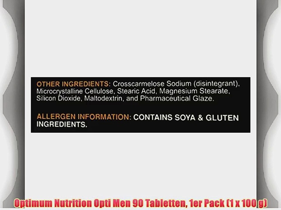 Optimum Nutrition Opti Men 90 Tabletten 1er Pack (1 x 100 g)