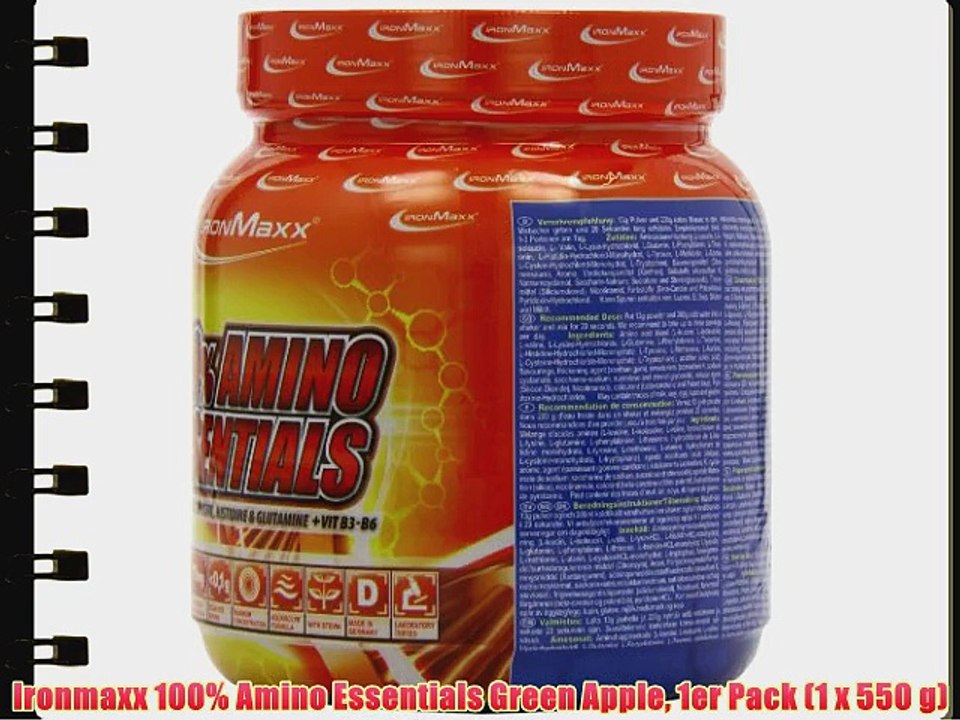Ironmaxx 100% Amino Essentials Green Apple 1er Pack (1 x 550 g)