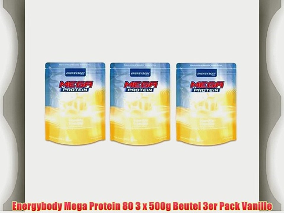 Energybody Mega Protein 80 3 x 500g Beutel 3er Pack Vanille