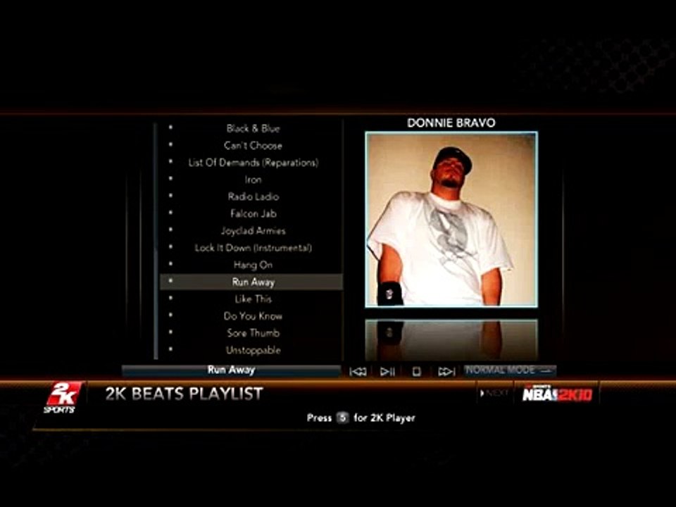NBA 2K10 - Donnie Bravo Run Away - Music