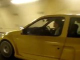 renault sport clio v6 tunnel running in paris