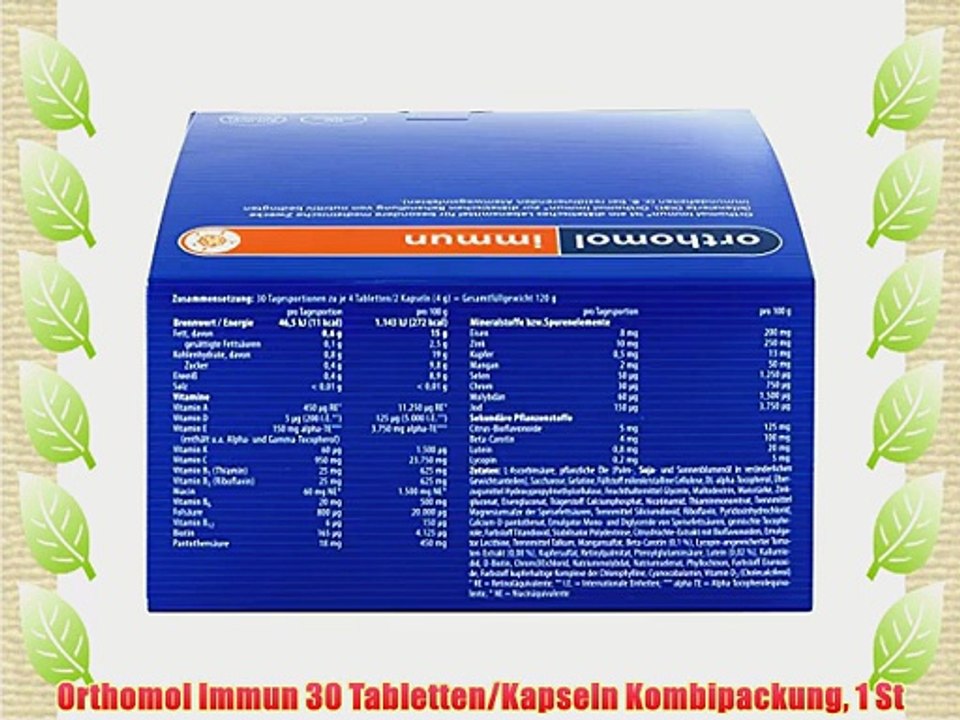 Orthomol Immun 30 Tabletten/Kapseln Kombipackung 1 St - video Dailymotion