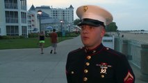 Marine surprises brother during Cedar Point Luminosity show