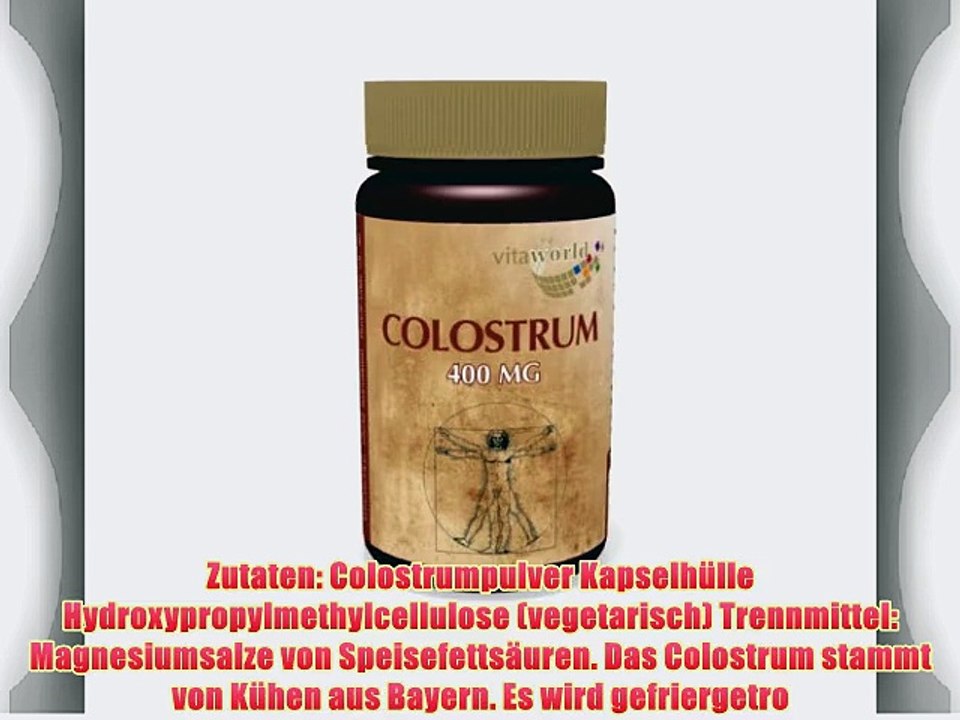 Vita World Colostrum 400mg 28 % IgG 60 Kapseln Apotheken Herstellung Erstmilch von bayerischen