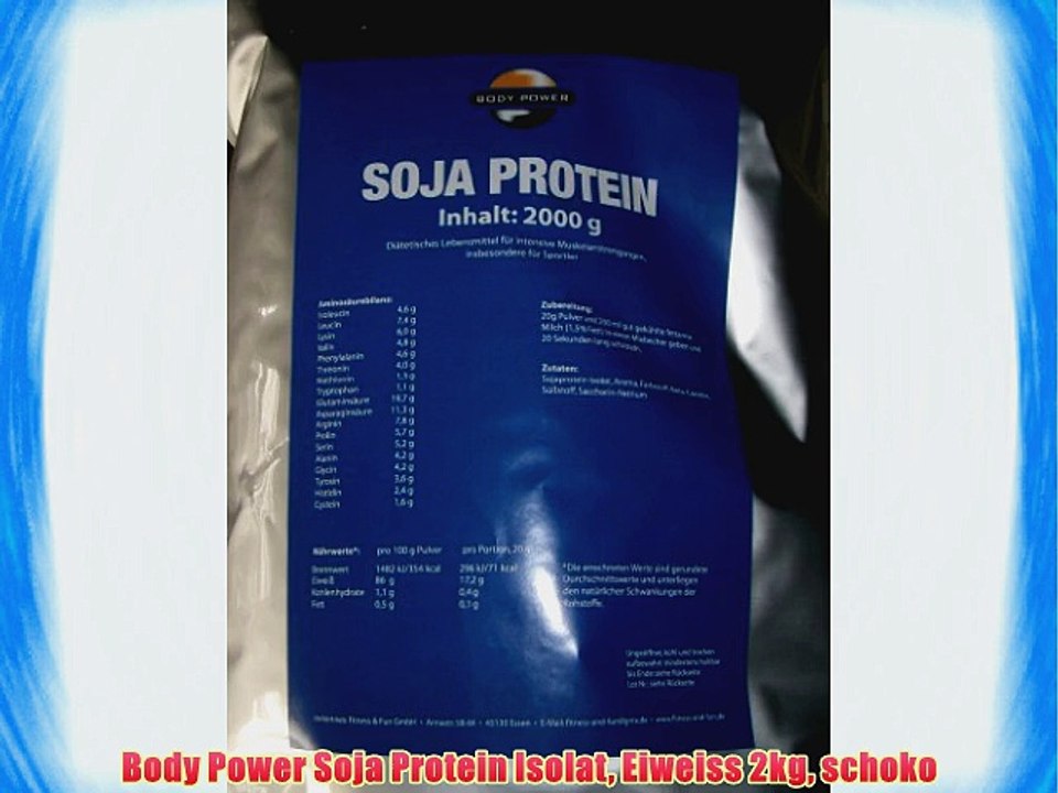 Body Power Soja Protein Isolat Eiweiss 2kg schoko