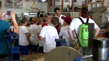 Airplane factory visit by Cub Scouts - Scouts learn about light aircraft