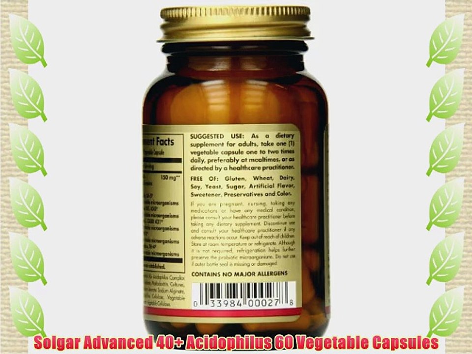 Solgar Advanced 40  Acidophilus 60 Vegetable Capsules