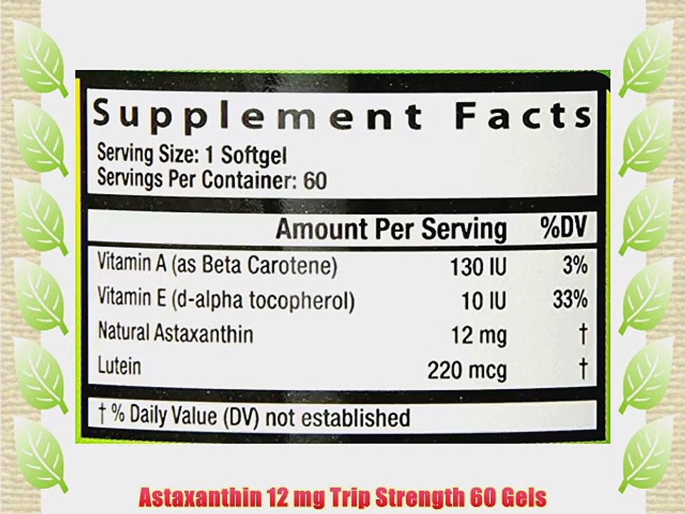 Astaxanthin 12 mg Trip Strength 60 Gels