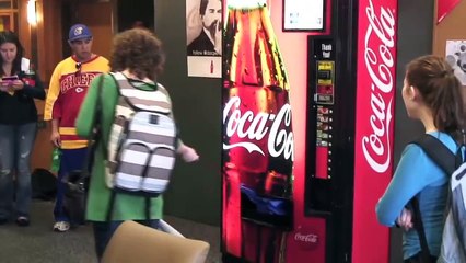 Coca-Cola happiness machine spreads joy at Kansas Union