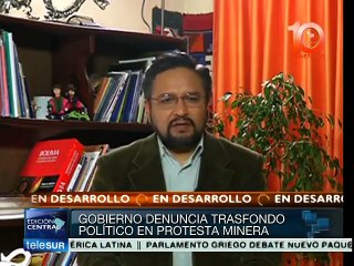Gobierno boliviano denuncia trasfondo político en protesta minera