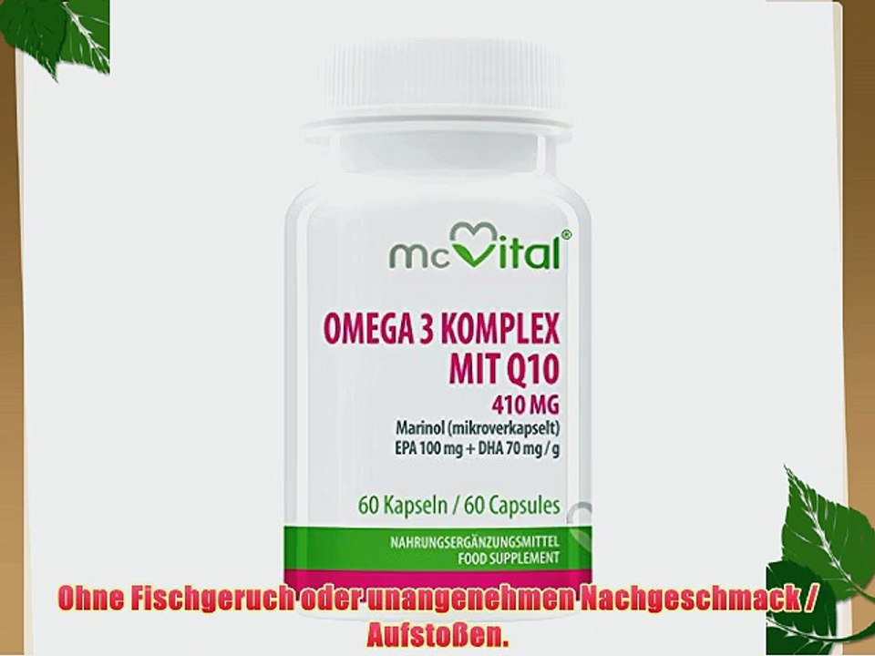 Omega 3 Komplex - mit Q10 - 410 mg - mikroverkapselt - 60 Kapseln