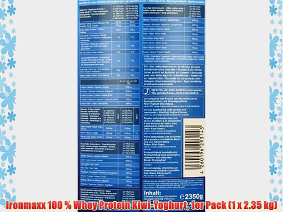 Ironmaxx 100 % Whey Protein Kiwi-Yoghurt 1er Pack (1 x 2.35 kg)