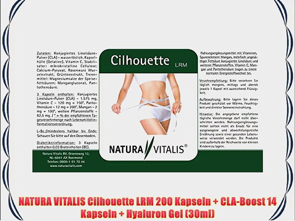 NATURA VITALIS Cilhouette LRM 200 Kapseln   CLA-Boost 14 Kapseln   Hyaluron Gel (30ml)