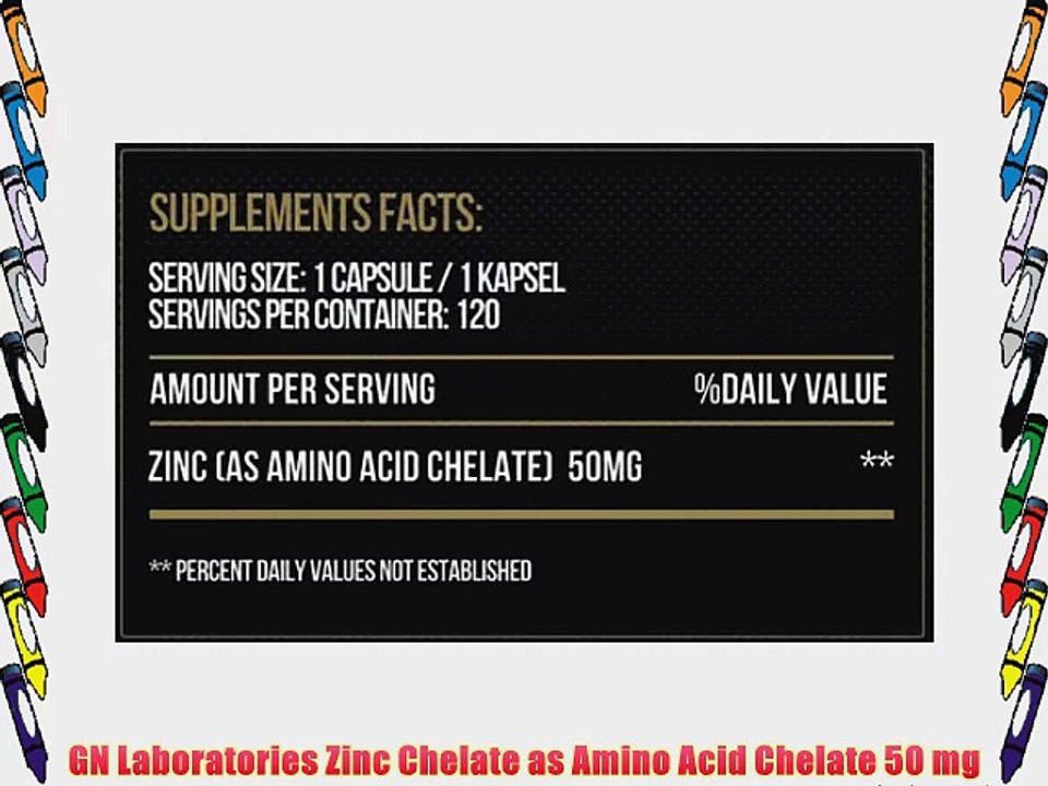 GN Laboratories Zinc Chelate as Amino Acid Chelate 50 mg
