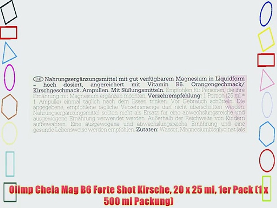 Olimp Chela Mag B6 Forte Shot Kirsche 20 x 25 ml 1er Pack (1 x 500 ml Packung)