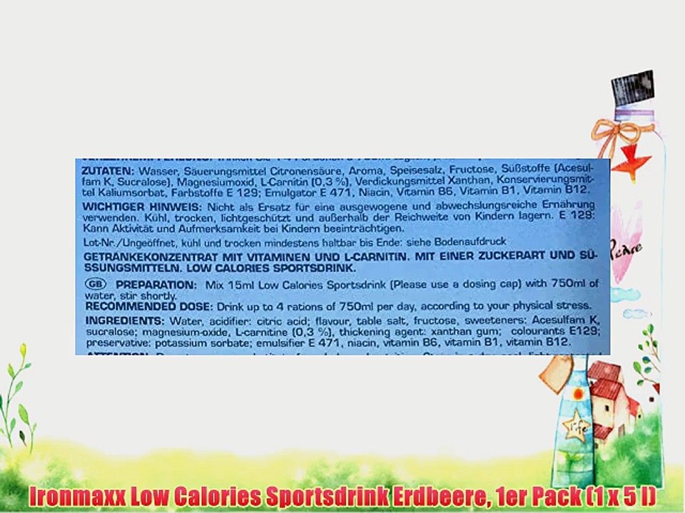 Ironmaxx Low Calories Sportsdrink Erdbeere 1er Pack (1 x 5 l)