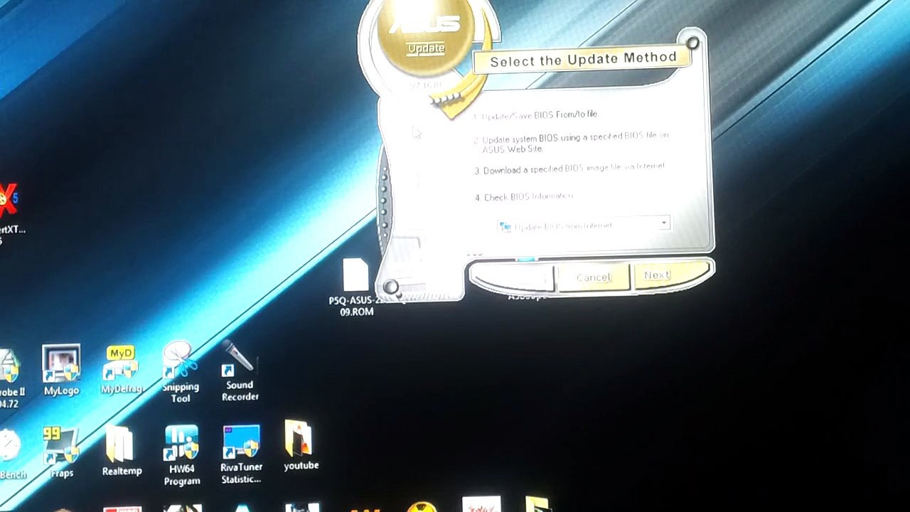 ASUS update BIOS flash on P5Q