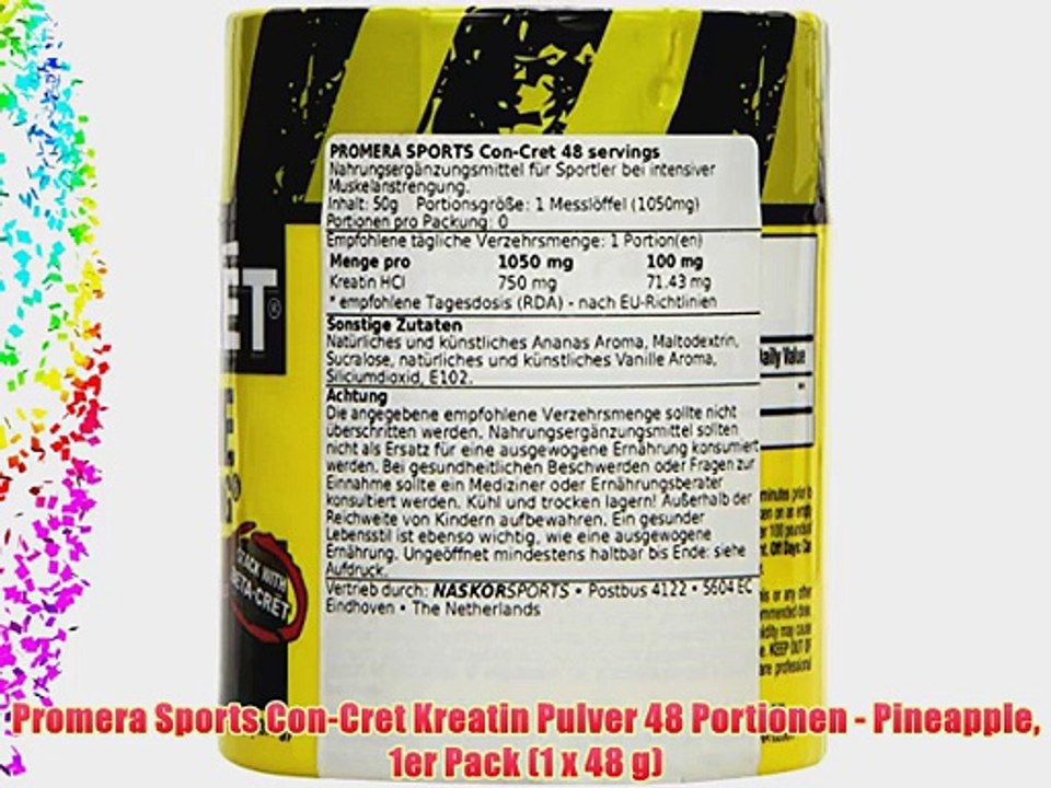 Promera Sports Con-Cret Kreatin Pulver 48 Portionen - Pineapple 1er Pack (1 x 48 g)