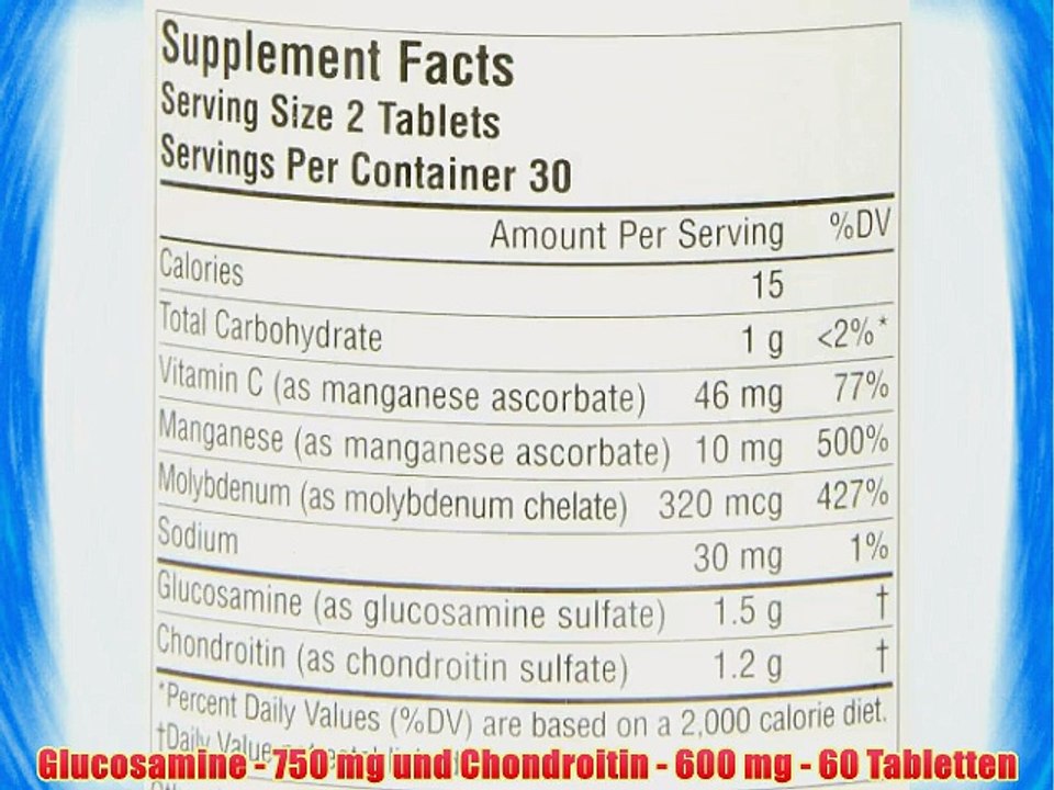 Glucosamine - 750 mg und Chondroitin - 600 mg - 60 Tabletten