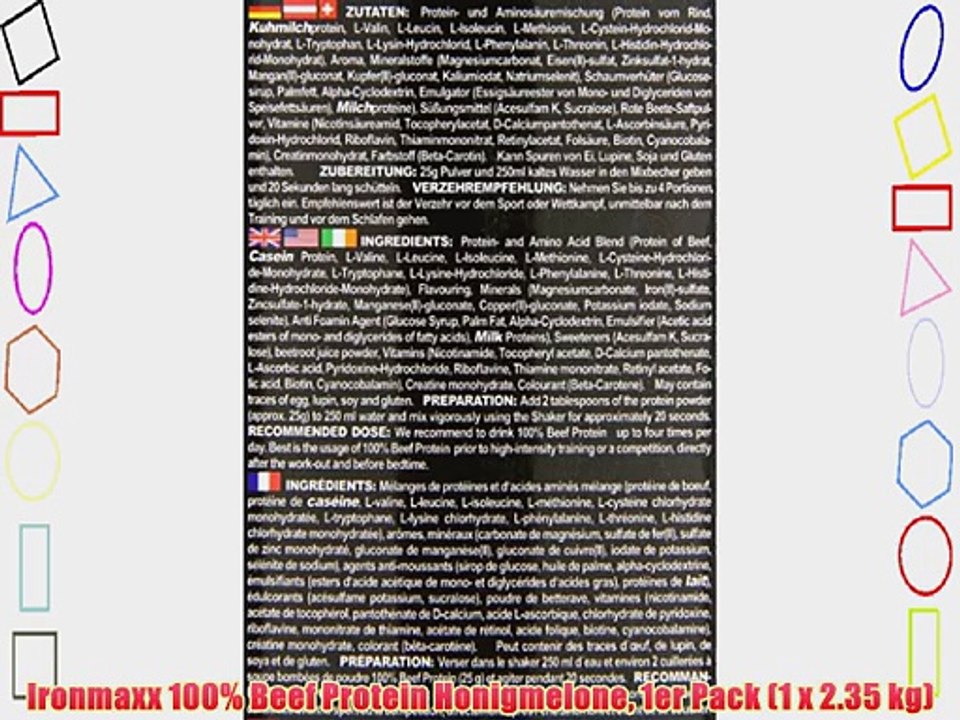 Ironmaxx 100% Beef Protein Honigmelone 1er Pack (1 x 2.35 kg)