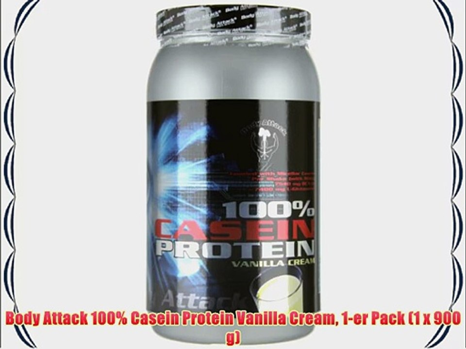 Body Attack 100% Casein Protein Vanilla Cream 1-er Pack (1 x 900 g)