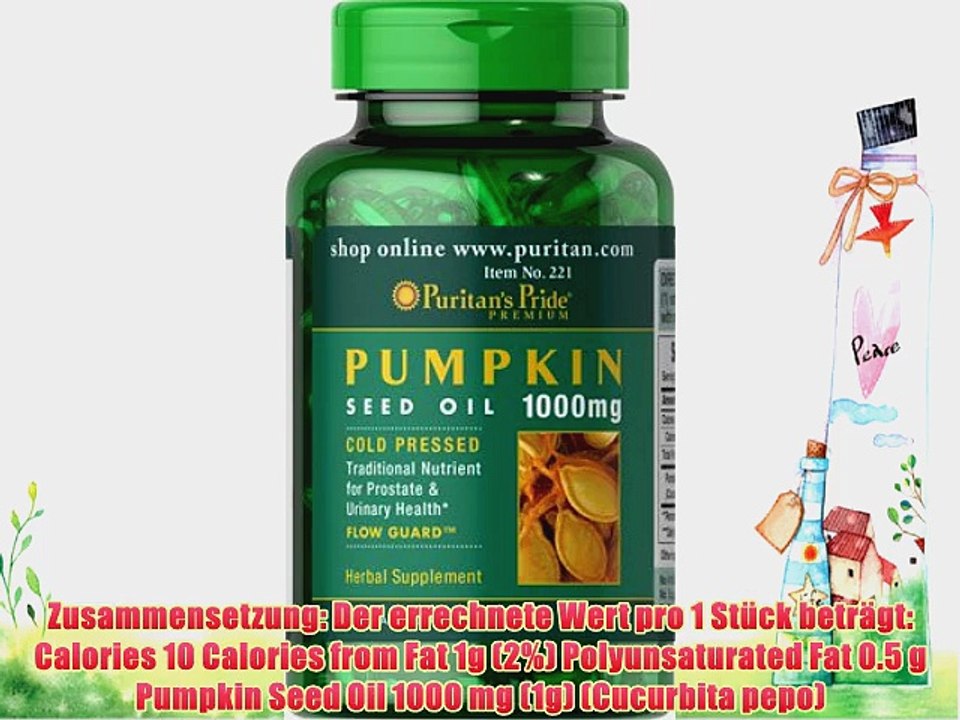 Pumpkin seed oil 1000 mg for men 100 Softgels