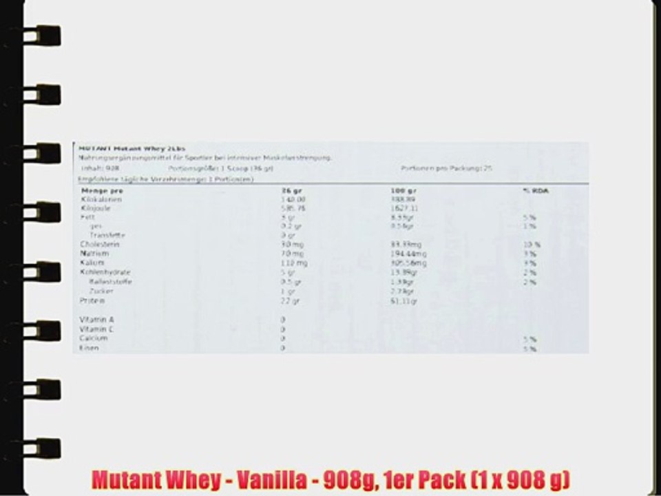 Mutant Whey - Vanilla - 908g 1er Pack (1 x 908 g)