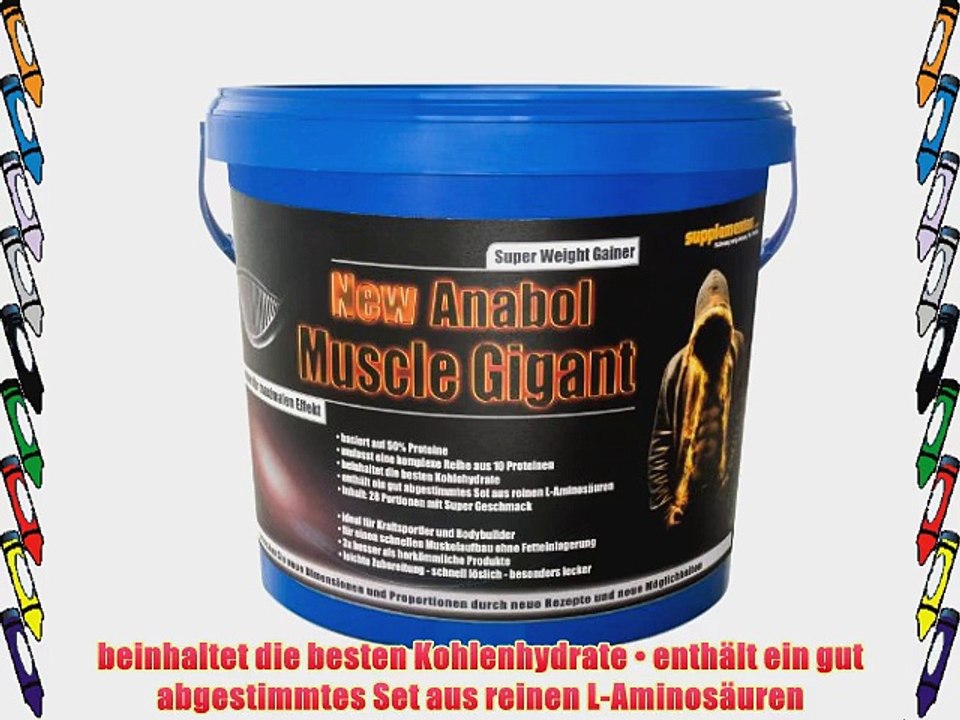 New Anabol Muscle Gigant! 227kg Eiweiss Anabol Muskelaufbau Gainer BCAA Masse Protein Geschmack